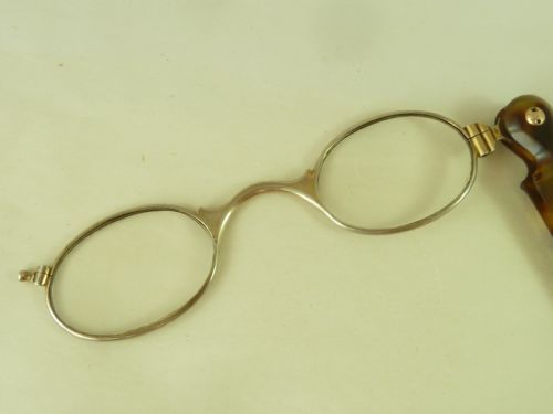 SILVER GILT TORTOISESHELL LORGNETTES OVAL FRAME SPECTACLES ANTIQUE - ADDITIONAL PHOTO 3