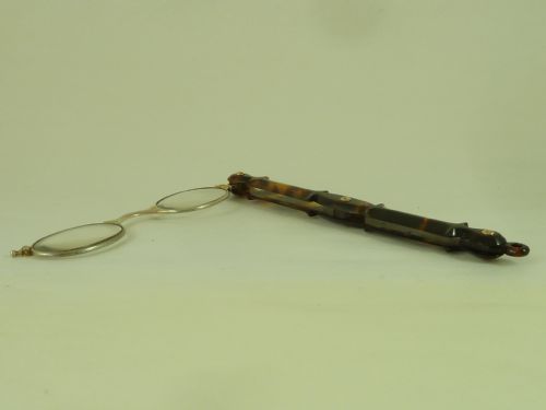 SILVER GILT TORTOISESHELL LORGNETTES OVAL FRAME SPECTACLES ANTIQUE - ADDITIONAL PHOTO 5