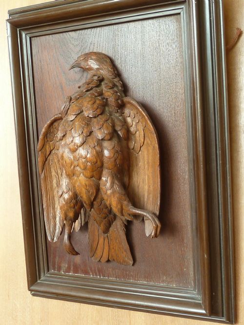 CARVED HANGING GAME BIRD FRAMED PANEL TROPHY VICTORIAN - ADDITIONAL PHOTO 4
