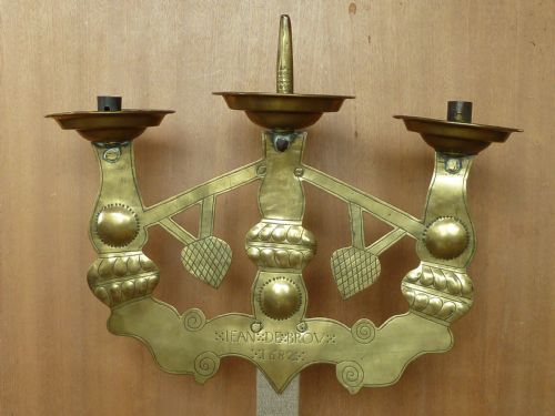 tenabrae easter candelabra dated 1682 brass french candle holder stand candlestick antique - CATEGORY: ANTIQUE LIGHTING - DATED BEFORE 1700