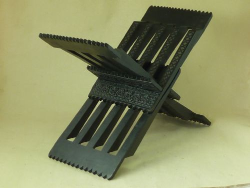 FOLDING EBONY KORAN STAND X REHAL LECTERN CARVED ISLAMIC QURAN PUZZLE - ADDITIONAL PHOTO 5