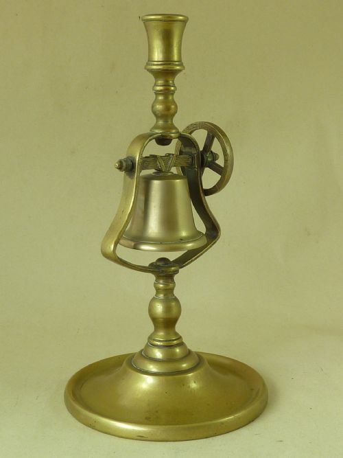 antique tavern candlestick brass victorian servant bell - CATEGORY: ANTIQUE LIGHTING - DATED 1910