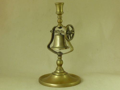 ANTIQUE TAVERN CANDLESTICK BRASS VICTORIAN SERVANT BELL - ADDITIONAL PHOTO 1