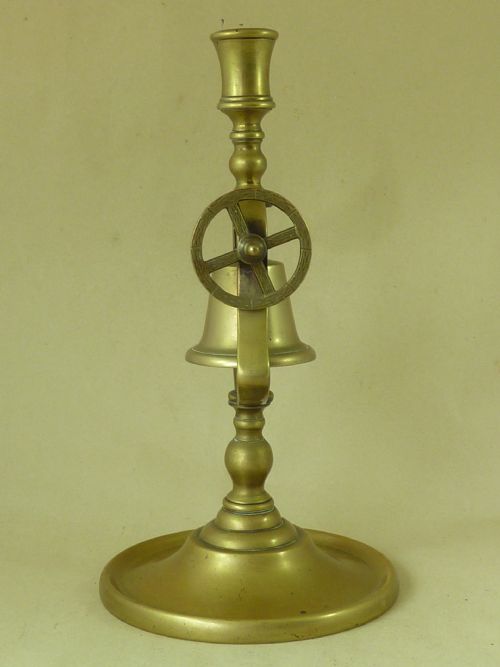 ANTIQUE TAVERN CANDLESTICK BRASS VICTORIAN SERVANT BELL - ADDITIONAL PHOTO 2