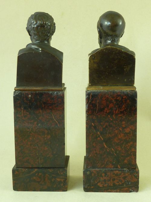 PAIR BRONZE BUSTS HIPPOCRATES AND DEMOSTHENE SUSSE FRRES ANTIQUE - ADDITIONAL PHOTO 4
