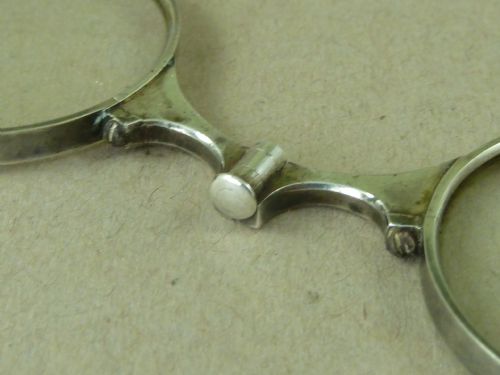 SILVER FOLDING HINGED BRIDGE UNSPRUNG LORGNETTE MOP C1800 SPECTACLES - ADDITIONAL PHOTO 7
