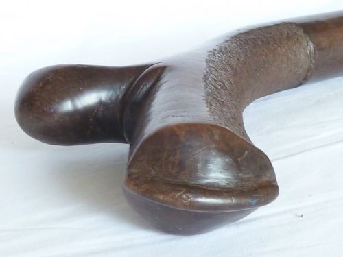 FIJI ISLAND OCEANIC TRIBAL GUN STOCK WAR CLUB GATAWAKA KIAKAVO CARVED HARDWOOD - ADDITIONAL PHOTO 3