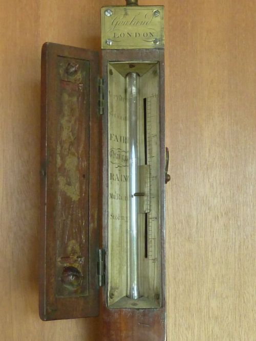 ENGLISH GEORGIAN MARINE STICK BAROMETER GOWLAND LONDON - ADDITIONAL PHOTO 2