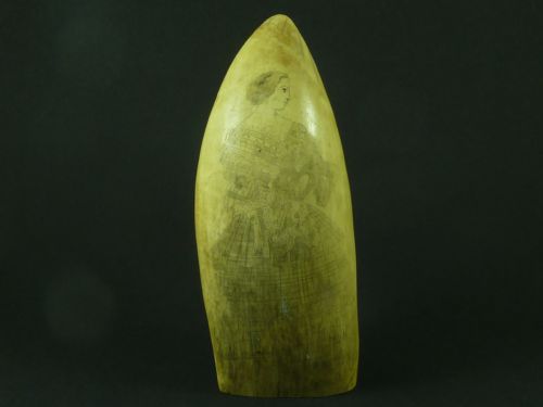 original antique whale tooth sailors scrimshaw folk art fashion lady - CATEGORY: ANTIQUE MISCELLANEOUS - DATED 1850
