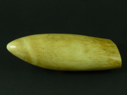 ORIGINAL ANTIQUE WHALE TOOTH SAILORS SCRIMSHAW FOLK ART FASHION LADY - ADDITIONAL PHOTO 2