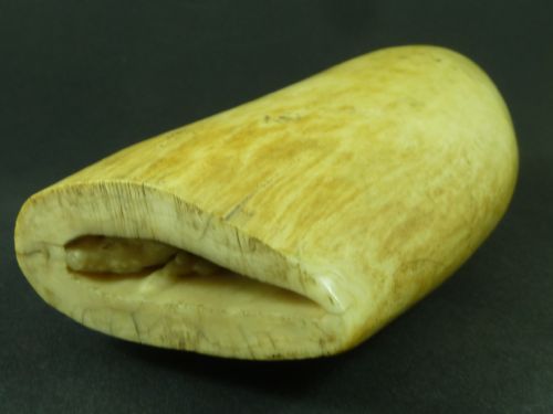 ORIGINAL ANTIQUE WHALE TOOTH SAILORS SCRIMSHAW FOLK ART FASHION LADY - ADDITIONAL PHOTO 6