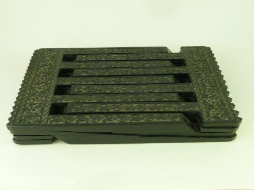 FOLDING EBONY KORAN STAND X REHAL LECTERN CARVED ISLAMIC QURAN PUZZLE - ADDITIONAL PHOTO 7