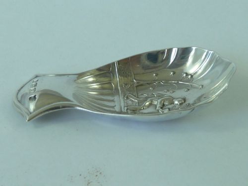 TEA PLANTER CADDY SPOON SHEFFIELD 1921 THOMAS BRADBURY SON - ADDITIONAL PHOTO 4