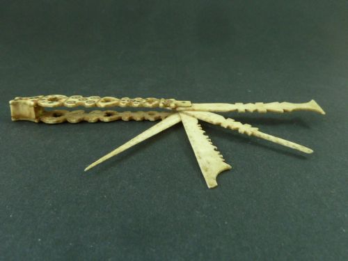 NAPOLIONIC POW BONE TOOTHPICK TONGUE SCRAPER EAR WAX SCOOP NECESSAIRE ANTIQUE - ADDITIONAL PHOTO 2