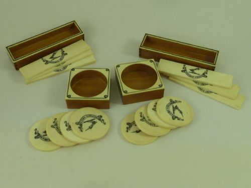 GAMING TOKENS COUNTERS VIZAGAPATAM ANGLO INDIAN IVORY BOX SANDALWOOD - ADDITIONAL PHOTO 9