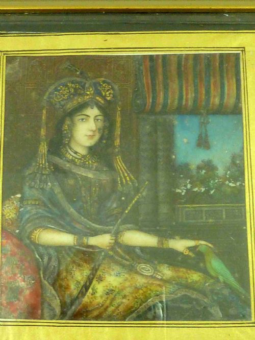 PAIR ANGLO INDIAN PORTRAIT MINIATURE PAINTING ORIGINAL ANTIQUE - ADDITIONAL PHOTO 1