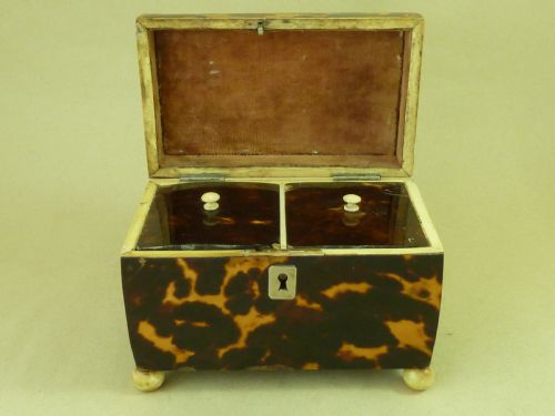GEORGIAN TORTOISESHELL TEA CADDY - ADDITIONAL PHOTO 3