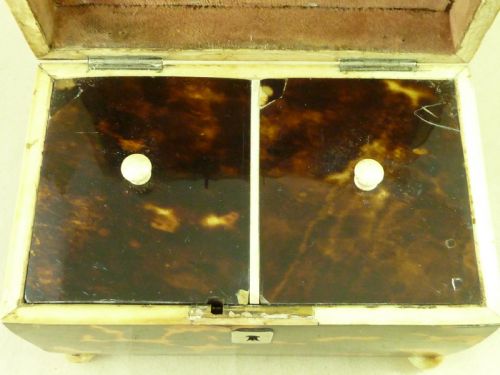 GEORGIAN TORTOISESHELL TEA CADDY - ADDITIONAL PHOTO 4