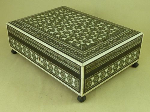 anglo indian sadeli mosaic ware box jewelry trinket - CATEGORY: ANTIQUE BOXES - DATED 1860