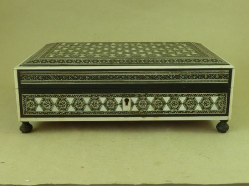 ANGLO INDIAN SADELI MOSAIC WARE BOX JEWELRY TRINKET - ADDITIONAL PHOTO 2