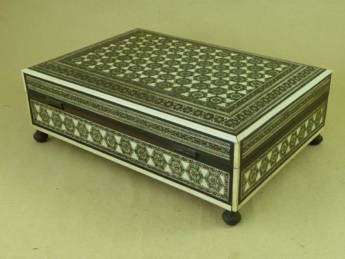 ANGLO INDIAN SADELI MOSAIC WARE BOX JEWELRY TRINKET - ADDITIONAL PHOTO 3