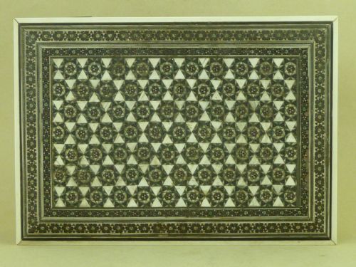 ANGLO INDIAN SADELI MOSAIC WARE BOX JEWELRY TRINKET - ADDITIONAL PHOTO 4