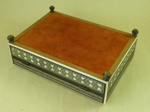 ANGLO INDIAN SADELI MOSAIC WARE BOX JEWELRY TRINKET - ADDITIONAL PHOTO 5