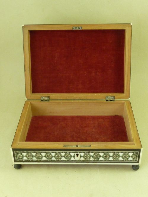 ANGLO INDIAN SADELI MOSAIC WARE BOX JEWELRY TRINKET - ADDITIONAL PHOTO 6