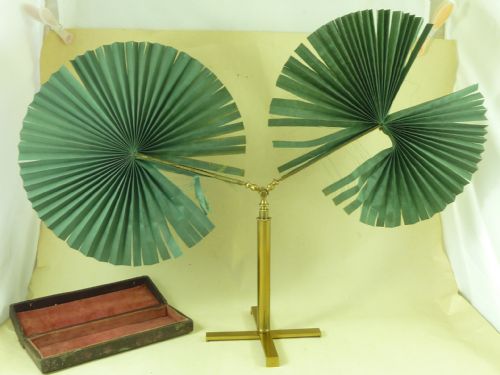 microscope candle light double fan shade victorian - CATEGORY: ANTIQUE MISCELLANEOUS - DATED 1870