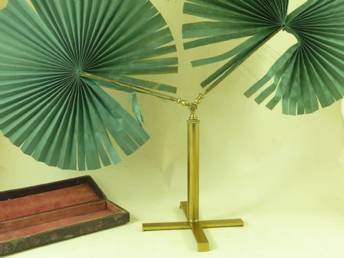 MICROSCOPE CANDLE LIGHT DOUBLE FAN SHADE VICTORIAN - ADDITIONAL PHOTO 5