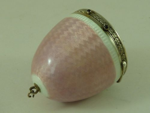 guilloche enamel 935 silver pendant compact vanity box art deco period - CATEGORY: ANTIQUE SILVER - DATED 1930