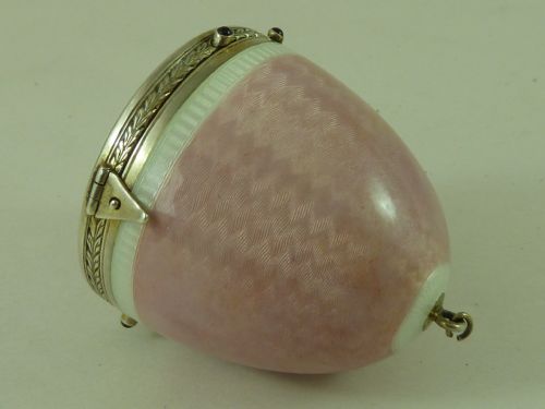 GUILLOCHE ENAMEL 935 SILVER PENDANT COMPACT VANITY BOX ART DECO PERIOD - ADDITIONAL PHOTO 1