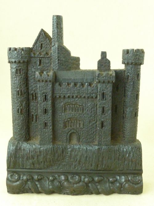 RARE IRISH KILLARNEY CARVED BOG OAK MALAHIDE BLARNEY CASTLE BOOK ENDS DUBLIN IRELAND - ADDITIONAL PHOTO 2