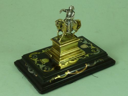 NAPOLEON BONAPARTE DESK SEAL FRENCH SILVER GILT PIQUET WAX INTAGLIO ANTIQUE - ADDITIONAL PHOTO 1