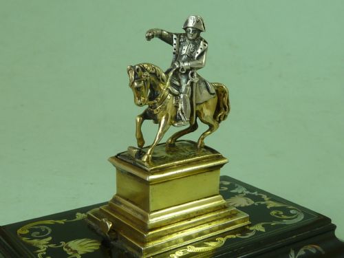 NAPOLEON BONAPARTE DESK SEAL FRENCH SILVER GILT PIQUET WAX INTAGLIO ANTIQUE - ADDITIONAL PHOTO 9