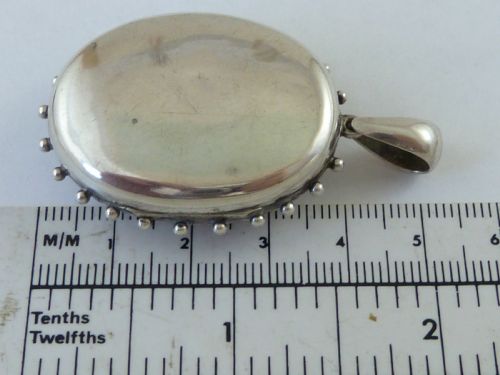 SILVER SWALLOW PENDANT PHOTO LOCKET SOLID STERLING ENGRAVED BIRD VICTORIAN - ADDITIONAL PHOTO 5