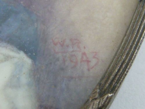 SIGNED HAND PAINTED MINIATURE 'THE REST' NUDE YOUNG LADY WOMAN - ADDITIONAL PHOTO 3