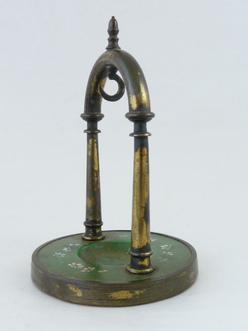 BRASS TOLEWARE ARCH POCKET WATCH STAND HOLDER - ADDITIONAL PHOTO 5
