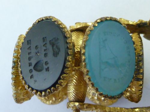 WHEEL LETTER SEAL GILT BRASS AGATE GLASS VICTORIAN WAX INTAGLIO - ADDITIONAL PHOTO 4