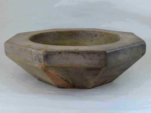 SYCAMORE OCTAGONAL HERB CHOPPER BOWL MORTAR CARVED TREEN - ADDITIONAL PHOTO 2