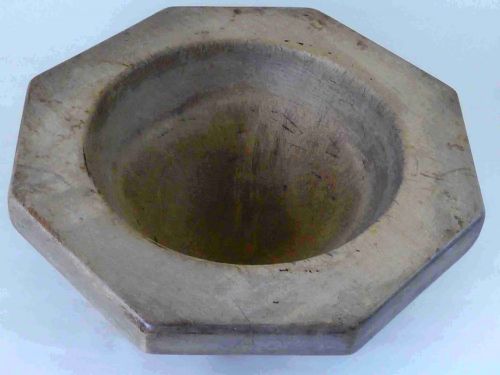SYCAMORE OCTAGONAL HERB CHOPPER BOWL MORTAR CARVED TREEN - ADDITIONAL PHOTO 1