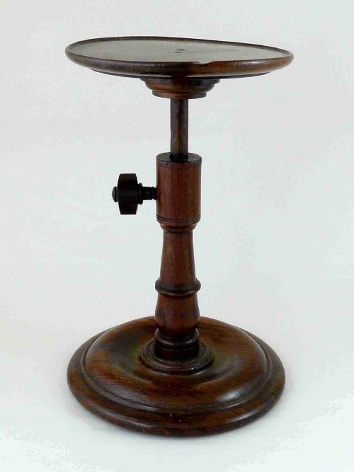 georgian turned rosewood candle stand adjustable - CATEGORY: ANTIQUE TABLES - DATED 19TH CENTURY
