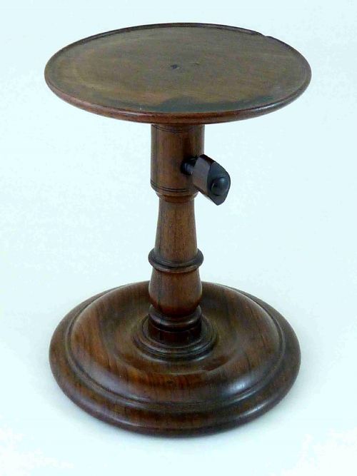 GEORGIAN TURNED ROSEWOOD CANDLE STAND ADJUSTABLE - ADDITIONAL PHOTO 3