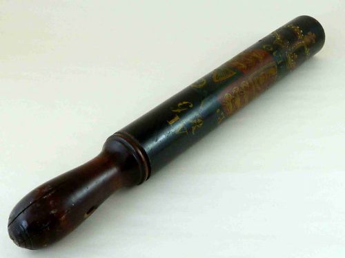 hand painted wooden police truncheon tipstaff gr iv george 4 - CATEGORY: ANTIQUE MISCELLANEOUS - DATED 19TH CENTURY