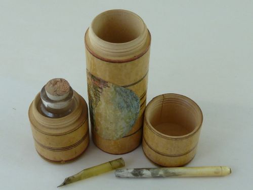 TUNBRIDGE WARE PENNER QUILL PEN DIP INKWELL BRIGHTON SOUVENIR - ADDITIONAL PHOTO 5
