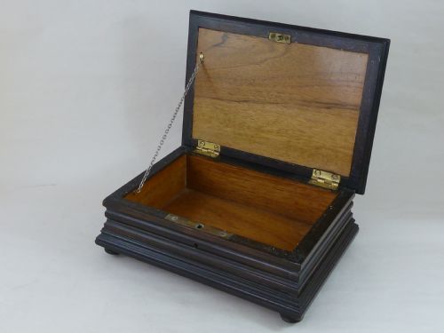 LARGE ITALIAN PIETRA DURA MOUNTED EBONY JEWELLERY BOX ANTIQUE - ADDITIONAL PHOTO 4