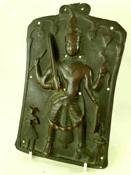CAST BRONZE INDIAN HINDU SHIVA VIRABHADRA PLAQUE - ADDITIONAL PHOTO 3
