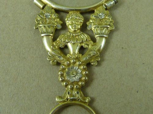 FRENCH FIGURAL SILVER GILT QUIZZING GLASS MONOCLE MAGNIFIER - ADDITIONAL PHOTO 3