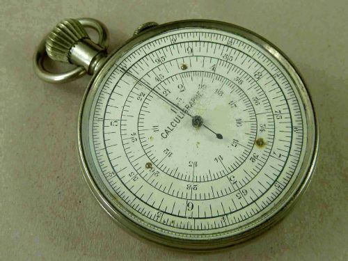 Pocket Watch Slide Rule Calculator Calculigraphe Calculating Circle Boucher 1878