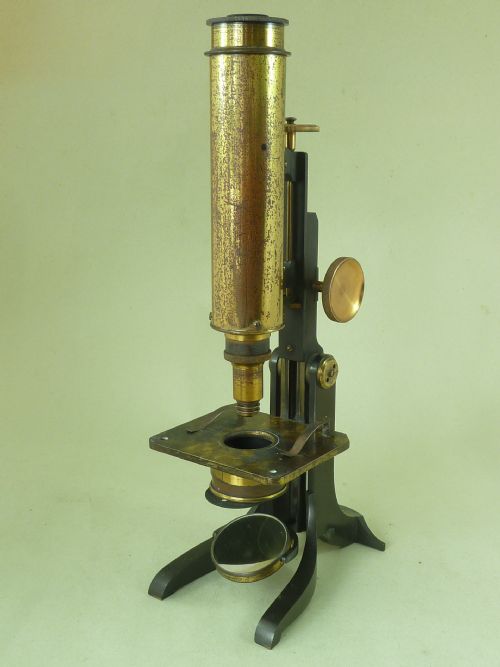 CHARLES COLLINS LONDON BRASS MICROSCOPE BOXED - ADDITIONAL PHOTO 8